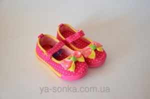 Текстильные мокасины для девочки