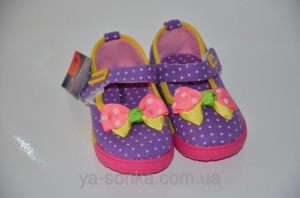 Текстильные мокасины для девочки