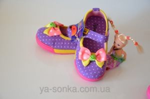 Текстильные мокасины для девочки