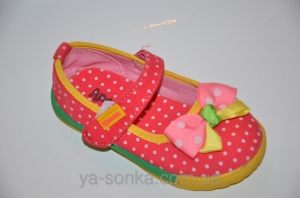 Текстильные мокасины для девочки