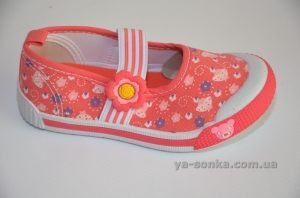 Текстильные мокасины для девочки