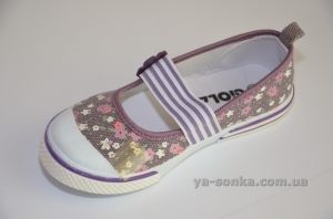 Текстильні мокасини для дівчинки