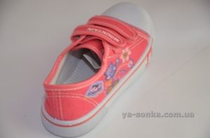 Текстильные кеды-мокасины для девочки