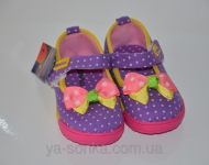 Текстильные мокасины для девочки