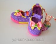 Текстильные мокасины для девочки