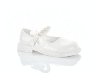 Белые праздничные туфли с жемчугом для девочки