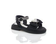 Сандалии черные с бантиком для девочек