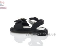 Сандалии черные с бантиком для девочек