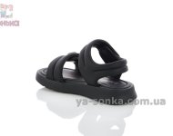 Мягкие черные сандалии девочкам