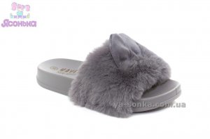 Хутрові шльопанці "Вушка" дівчатам.