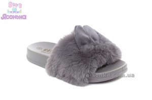 Хутрові шльопанці "Вушка" дівчатам.