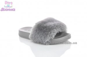 Меховые шлепки для девочек