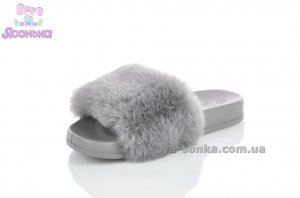 Меховые шлепки для девочек