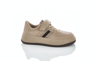 Коричнево-бежевые кроссовки кеды