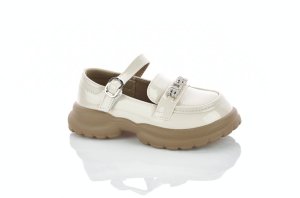 Светлые лоферы для девочки