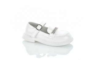 Роскошные белые лоферы девочкам