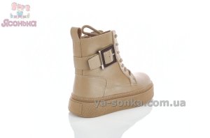 Темно бежевые высокие ботинки зимние Clibee девочкам