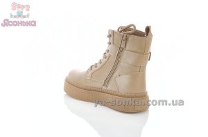 Темно бежевые высокие ботинки зимние Clibee девочкам