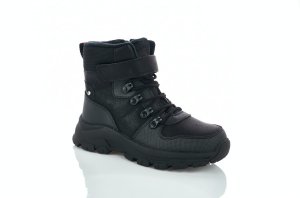 Черные зимние ботинки с мехом мальчикам