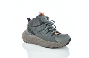 Детские хайтопы серого цвета с флисом бренд Apawwa