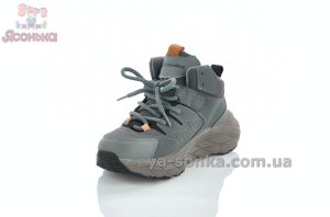 Детские хайтопы серого цвета с флисом бренд Apawwa