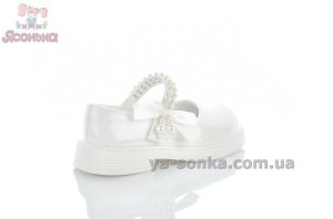 Белые туфли с жемчужинами для девочки
