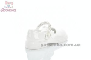 Белые праздничные туфли с жемчугом для девочки