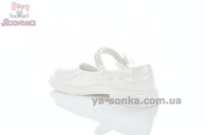 Белые праздничные туфли с жемчугом для девочки
