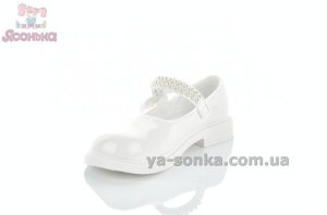 Белые праздничные туфли с жемчугом для девочки