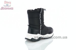 Сапожки теплые зимние черного цвета детям Apawwa