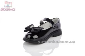 Черные туфли с бантом  для девочки