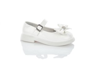 Белые туфли с бантиком для девочки