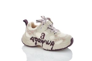 Кроссовки бежевые с вставками сетки детям