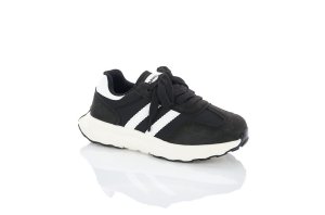 Черные детские кроссовки Apawwa на липучке