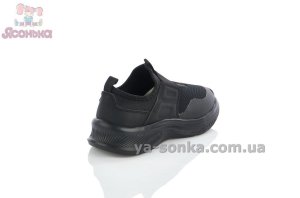 Детские кроссовки без шнурков черного цвета