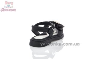 Сандалии черные с бантиком для девочек