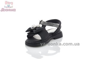 Сандалии черные с бантиком для девочек