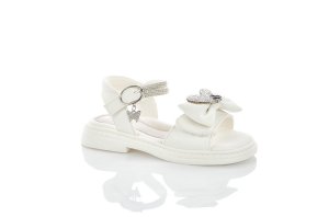 Сандалии белые с бантиком для девочек