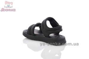 Мягкие черные сандалии девочкам