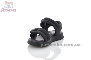 Мягкие черные сандалии девочкам