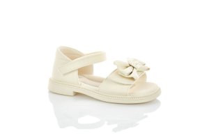 Бежевые светлые сандалии с задником для девочки